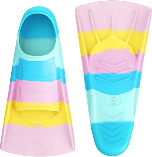 Vista 55 de Gintenco Aletas de Natación, Aletas de Natación para Niños para Natación de Vueltas, Aletas de Tamaño de Viaje con Bolsa de Malla, Aletas