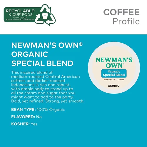 Vista 8 de Newman's Own Café orgánico de mezcla especial, paquete de porciones K-Cup para cafeteras Keurig K-Cup, 12 unidades (paquete de 2)