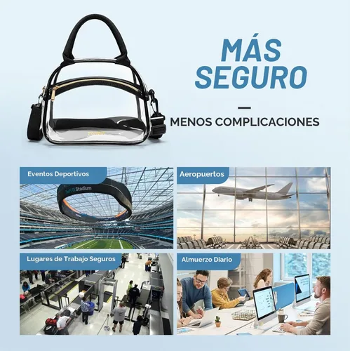 Vista 2 de TOURIT Bolsa de almuerzo transparente aprobada para estadios, bolsa transparente con correa ajustable, lonchera transparente para mujeres y hombres