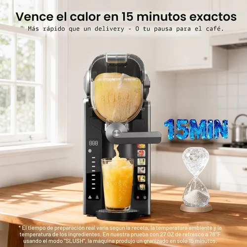 Vista 5 de Máquina de granizado para el hogar, máquina de granizado de 88 onzas, no necesita hielo, máquina de bebidas congeladas con 6 ajustes