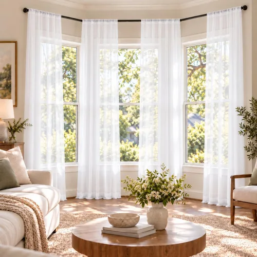 Vista 4 de Simplebrand Cortinas cortas transparentes negras de 54 pulgadas de largo, 2 Negro