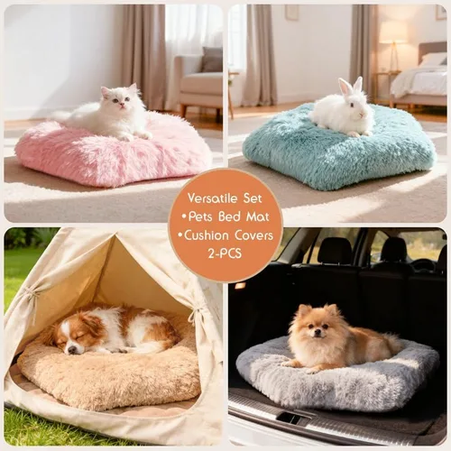 Vista 7 de Cama lavable para perros, camas para perros pequeños, 2 piezas, funda de cama extraíble lavable y esponjosa para mascotas, almohadilla reemplazable