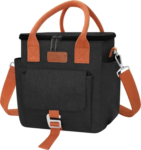Vista 10 de Joymee Lonchera para hombres, bolsa de almuerzo aislada para mujeres con correa para el hombro, reutilizable, a prueba de fugas, grande, espaciosa