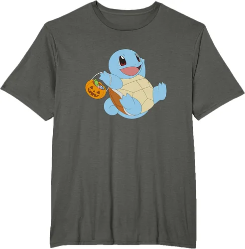 Vista 5 de Pokémon Halloween Squirtle With His Trick or Treat Basket Camiseta, Negro