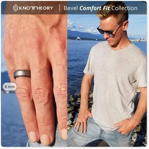 Vista 68 de Knot Theory - Anillo de boda de silicón para hombres y mujeres Anillos de goma finos de calidad superior con gran estilo, comodidad; son ideales