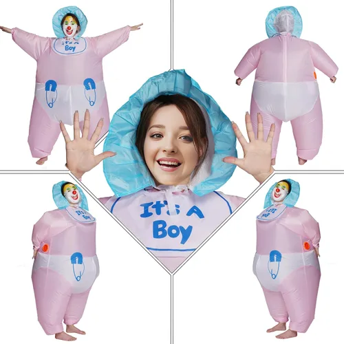 Vista 2 de Disfraz inflable para adulto, divertido dinosaurio de Halloween, disfraz de hombre para mujer, para hombres, mujeres, parejas
