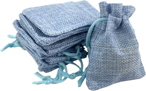 Vista 60 de Palmhomee Paquete de 20 bolsas de regalo de arpillera con cordón, bolsas de joyería de lino, bolsas de yute de boda para joyas y bolsas