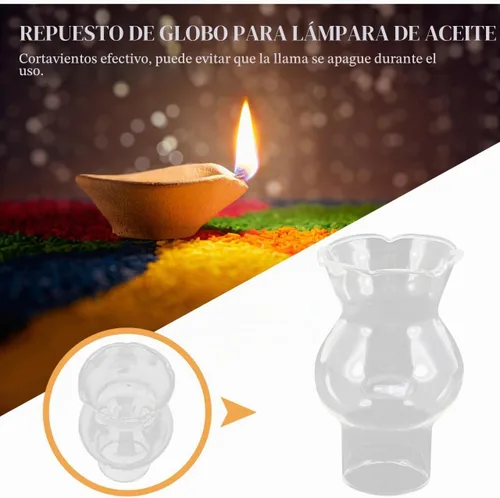 Vista 4 de Uonlytech Reemplazo de pantalla de lámpara de vidrio resistente a altas temperaturas, cubierta superior de lámpara de queroseno, chimenea