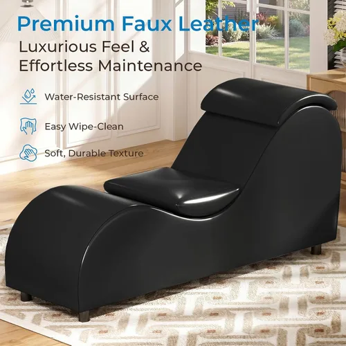 Vista 4 de Mjkone Elegante silla de yoga, tumbona curvada para adultos, color negro