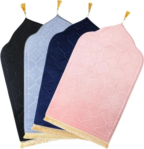Vista 7 de JE JOUE Alfombra de oración musulmana islámica – Esponja gruesa musulmana para hombres y mujeres, Eid Travel Ramadán, suave, de lujo, ideal