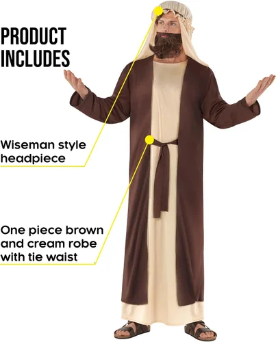 Vista 2 de Morph Joseph Costume Men Biblical Costume Adult Nativity Costumes For Adults Shepherd Costume Jesus Costume Bible Costume
