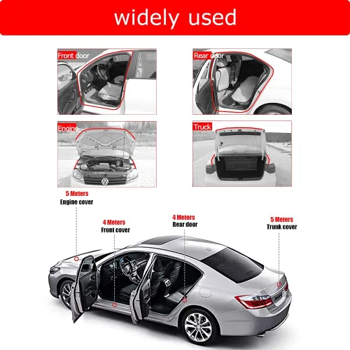 Vista 6 de Burlete de goma para automóvil, insonorizado en forma de D, burlete adhesivo para automóvil, tira de sello de goma para ventana, puerta, ventana