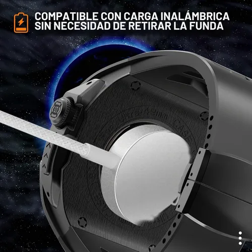 Vista 6 de VeveXiao - Funda resistente con correa compatible con Apple Watch Ultra 2 bandas de 49mm, funda protectora de metal con correa de repuesto de goma