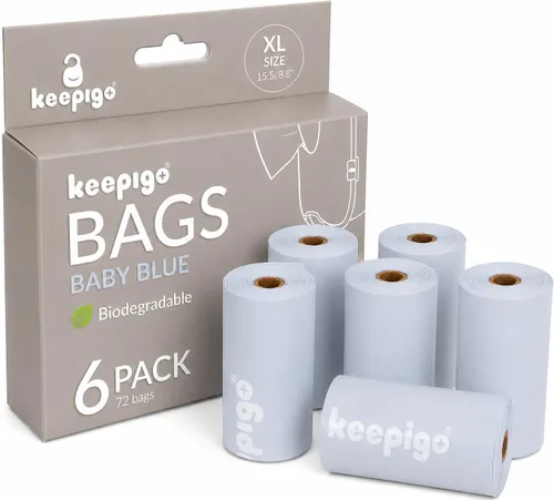 Vista 8 de Bolsas de pañales desechables compostables 6 rollos, 72 bolsas a prueba de fugas, XL biodegradables Bolsas de basura ecológicas para el hogar