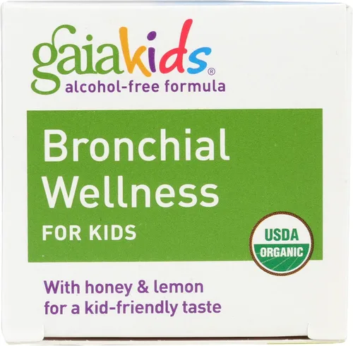 Vista 6 de Gaia Herbs, GaiaKids - Jarabe de bienestar bronquial, salud inmunológica, calmante para la garganta y apoyo respiratorio, sabor orgánico de miel
