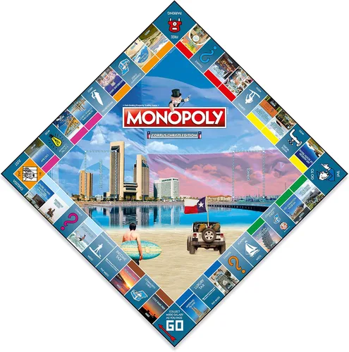Vista 3 de Juego de mesa Monopoly - Corpus Christi Edition: 2-6 jugadores, juegos de mesa familiares para niños y adultos, juegos de mesa para niños de 8 años