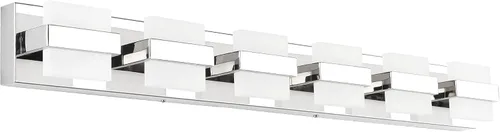 Vista 25 de SOLFART Lámpara de baño cromada de 3 luces, luz de tocador sobre el espejo, lámparas LED modernas, 5 colores de temperatura ajustable moderna