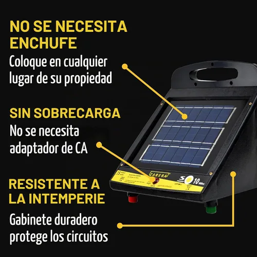 Vista 4 de Zareba ESP10M-Z/Cargador solar para vallas de baja impedancia con alcance de 10 millas.