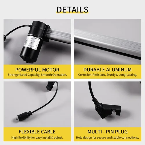 Vista 5 de Mulin Power - Motor reclinable de repuesto con cable, modelo ML18-005, actuador lineal para sofá, silla elevadora, sofá, asiento de masaje