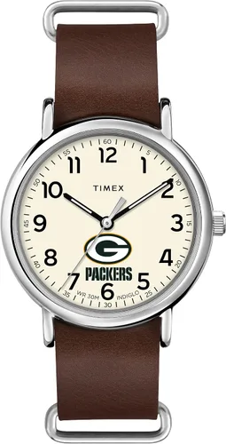 Vista 14 de Timex Tribute Correa de cuero de cuarzo NFL Weekender de 1.575 in para hombre