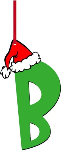 Vista 16 de Decoraciones de Navidad - Letras de adorno de la A a la Z para el árbol, adornos colgantes del alfabeto de Navidad de bricolaje (A)