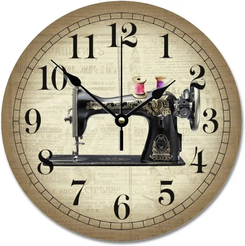 Vista 14 de ArogGeld Reloj de pared personalizado para sala de costura, botón de joya de color, 10 pulgadas, reloj de sala de manualidades, funciona