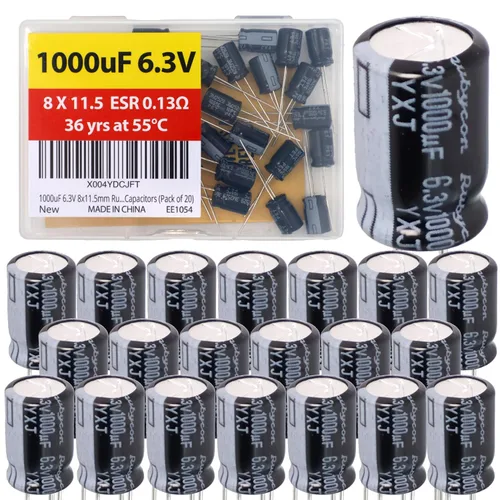 Vista 39 de 100uF 50V 8X11.5mm Rubycon Electrolytic Capacitor Low ESR 0.17Ω Long Life 36yrs at 55 Degree C mfd mircofarad Micro Farad C Radial Lead Aluminum