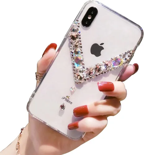 Vista 5 de LCHDA Funda con soporte de anillo para Samsung Galaxy Note 20 de 6.7 pulgadas, bonita funda protectora de lujo con diamantes de imitación