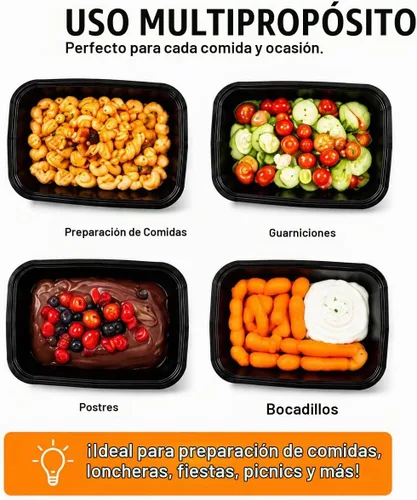 Vista 4 de Recipientes pequeños de 12 onzas con tapas, paquete de 50 recipientes