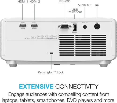 Vista 4 de Optoma Proyector láser profesional compacto de corto alcance ZH340ST, 3.200 lúmenes