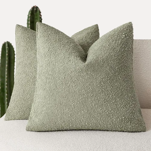 Vista 45 de Foindtower - Juego de 2 fundas decorativas de textura de bucle, fundas de almohada acentuadas, fundas de cojín sólidas, neutrales, para sofá, silla