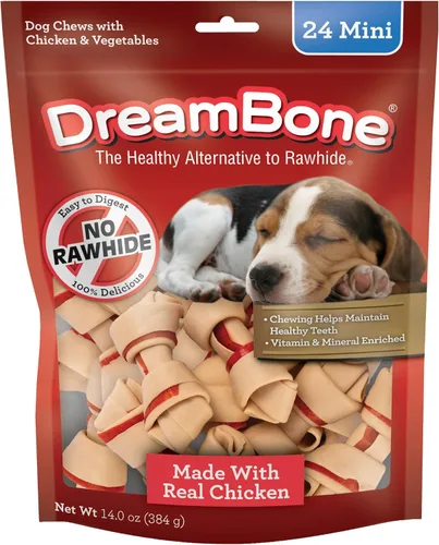 Vista 15 de DreamBone Mini masticables, hechos con pollo y verduras reales, masticables para perros sin cuero crudo, 8
