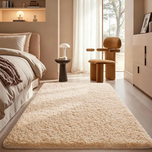 Vista 32 de Ophanie - Alfombras para sala de estar, antideslizante y suave, de felpa grandes y peludas para dormitorio, peludas para niños y niñas, decoración