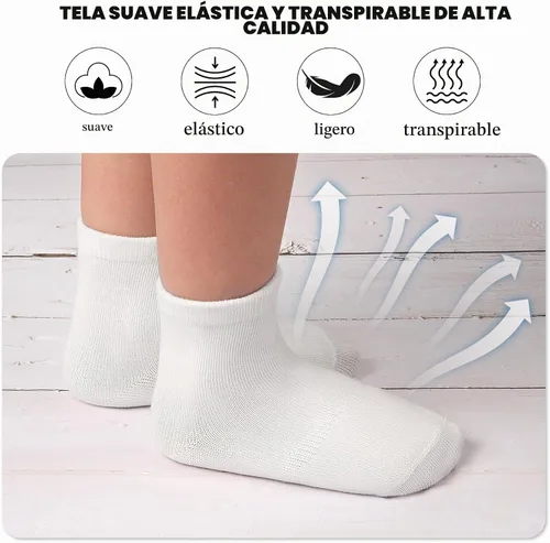 Vista 6 de SkiBeaut 20 pares de calcetines para niños y niñas de 0 a 7 años #1 Negro+blanco+gris- 20 pares