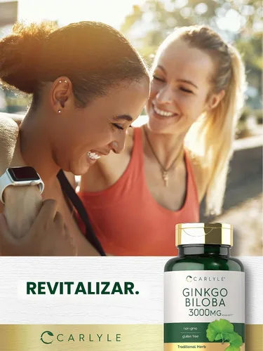 Vista 7 de Carlyle Ginkgo Biloba 3000mg 400 tabletas Suplemento herbario sin OMG, sin gluten Suplemento herbario sin OMG, sin gluten