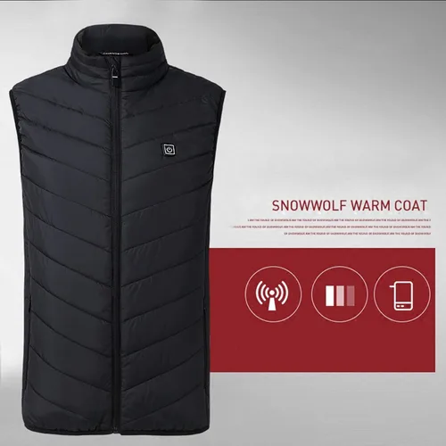 Vista 7 de Chaleco térmico para mujeres y hombres, chaqueta ligera con calefacción eléctrica para exteriores (pilas no incluidas)