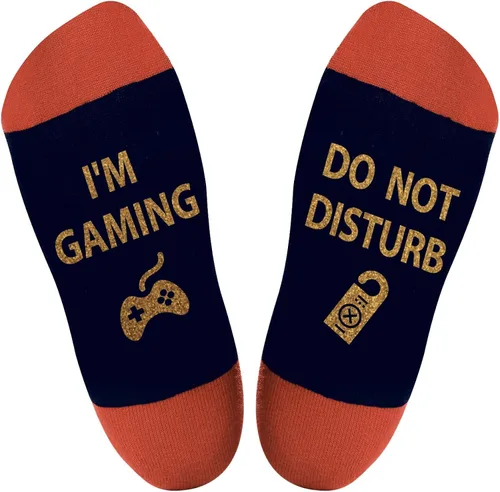 Vista 3 de Calcetines divertidos para videojuegos, calcetines novedosos para hombres, mujeres, adolescentes y niños, calcetines de vestir de algodón, regalo