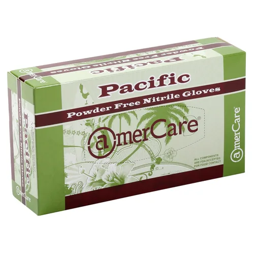 Vista 4 de AmerCare 20992-C - Guantes de nitrilo azul pacífico, sin polvo, medianos (paquete de 1000)