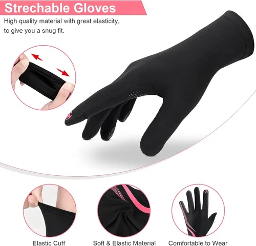 Vista 4 de Cevapro Womens Winter Gloves for Women Touchscreen, Thin Lightweight Winter Gloves Thermal Warm Gloves for Women Running Cycling Driving Hiking