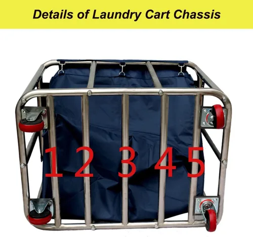 Vista 6 de Easyars Carrito de lavandería grande con ruedas, cesta de almacenamiento con ruedas de alta resistencia, camión de carga de 330 libras para hoteles