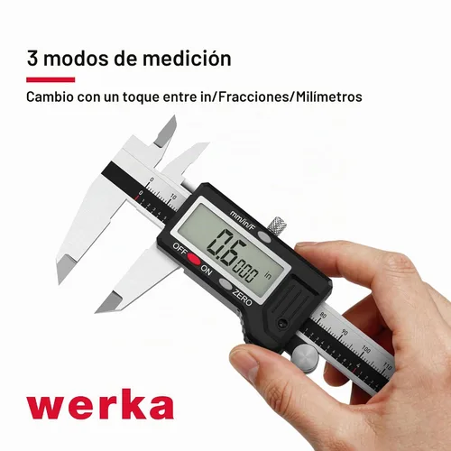 Vista 5 de Werka - Calibrador digital de 0 a 6 pulgadas, herramienta de medición de acero inoxidable