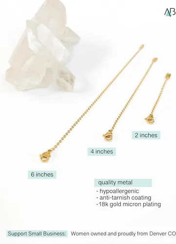 Vista 2 de Altitude Boutique Extensores de collar chapado en oro de 18 quilates delicado collar extensor cadena para mujer juego de 3 piezas, extensiones de 2