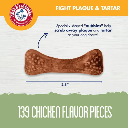 Vista 4 de Arm & Hammer for Pets Nubbies - Golosinas dentales para perros con bicarbonato de sodio y calcio, los masticables ayudan a combatir el mal aliento