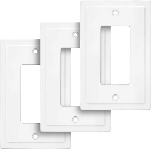 Vista 48 de Henne Bery Placa decorativa de pared con borde moderno, tapa de tomacorriente para cubrir enchufe, aleación de zinc maciza duradera