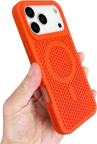 Vista 15 de Funda protectora para iPhone 13, compatible con MagSafe, doble capa de disipación de calor de panal de abeja, transpirable y a prueba de golpes