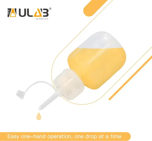 Vista 5 de ULAB 12pcs Vol.1.0 fl oz (1oz) botellas dispensadoras de gota, material de LDPE, PP y tapas de rosca, botellas de goteo de laboratorio y arte