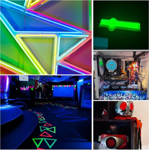 Vista 6 de jose2015 Panel electroluminiscente de 3.9 x 3.9 in, luz de panel electroluminiscente cortable, 3 modos con paquete de batería para decoración