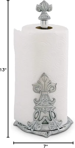 Vista 6 de Arthur Court Designs Fleur-De-Lis - Toallero de papel francés decorativo para encimera, de metal de aluminio en la encimera, 13 pulgadas de alto