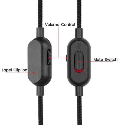 Vista 5 de weishan Cable de repuesto para auriculares Logitech G Pro, G Pro X, Logitech G433, G233 cable auxiliar de sonido para auriculares con controlador