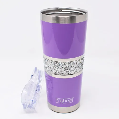 Vista 6 de MyBevi Vaso aislado Hollywood – Vaso de viaje de acero inoxidable de 20 onzas con tapa resistente a fugas Sin BPA, reutilizable, se adapta a